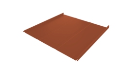 Фальц двойной стоячий Line Grand Line 0,5 Velur X с пленкой на замках RAL 8004 терракота