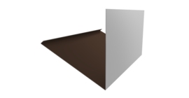 Планка примыкание верхнее к трубе фальц 0,45 PE с пленкой RAL 8017 шоколад (3м)