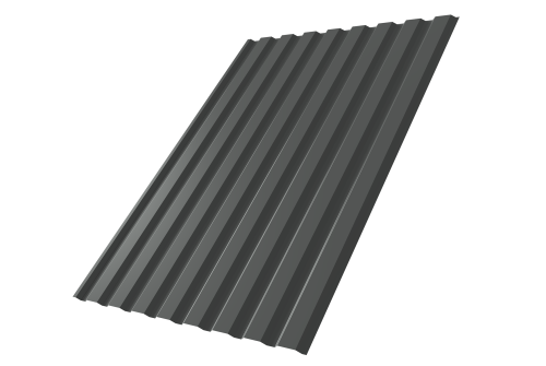 Профнастил С20A Grand Line 0.5 Rooftop Бархат RAL 7016 антрацитово-серый