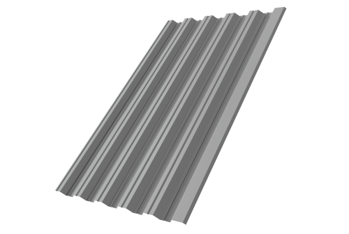 Профнастил НС35 R 0.45 PE RAL 9006 бело алюминиевый