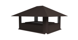 Дымник на трубу 520х390мм 0,45 Drap TX с пленкой RR 32 темно-коричневый