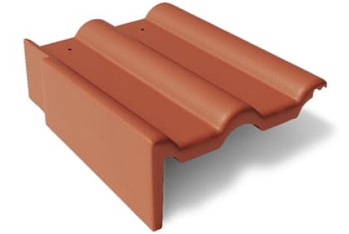 Боковая цементно-песчаная черепица Braas Франкфуртская левая, красный