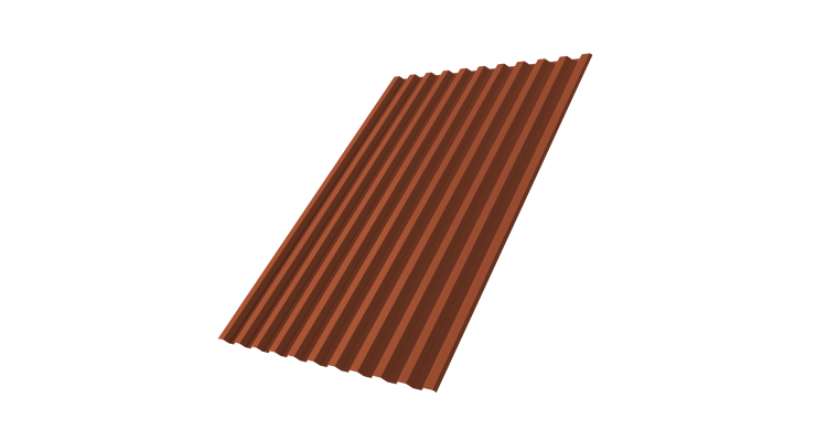 Профнастил С21R 0,5 Satin Мatt RAL 8004 терракота