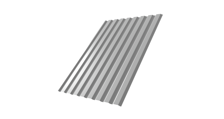 Профнастил С20А 0,5 Satin RAL 9006 бело-алюминиевый