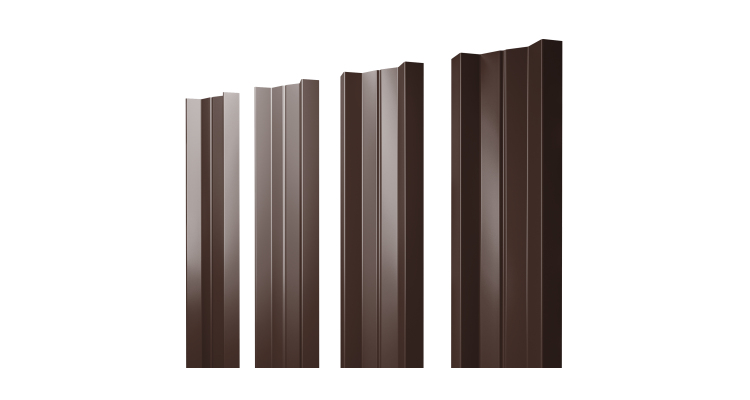 Штакетник М-образный А с прямым резом 0.5 Satin Matt RAL 8017 шоколад