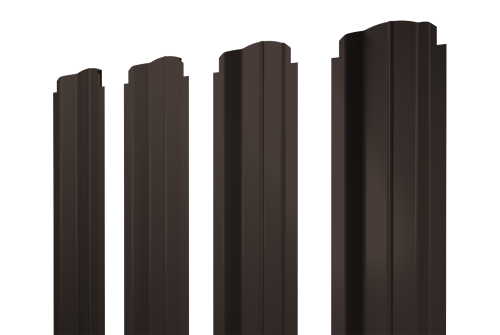 Штакетник П-образный B фигурный 0,45 PE RR 32 темно-коричневый