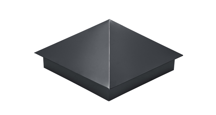 Колпак на столб 390х390мм 0.45 PE с пленкой RAL 7024 мокрый асфальт