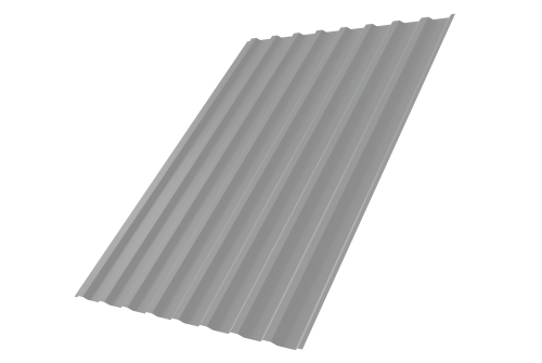 Профнастил С20В 0,45 PE RAL 9006 бело-алюминиевый
