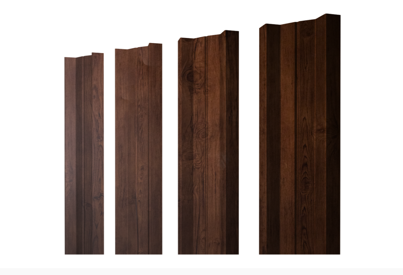 Штакетник М-образный А с прямым резом 0.45 Print Premium Cherry Wood Fresh TwinColor