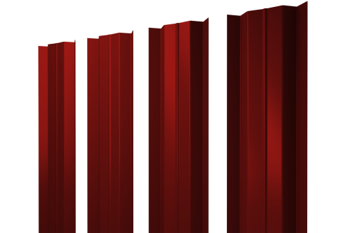 Штакетник М-образный В с прямым резом 0.45 PE RAL 3011 коричнево-красный