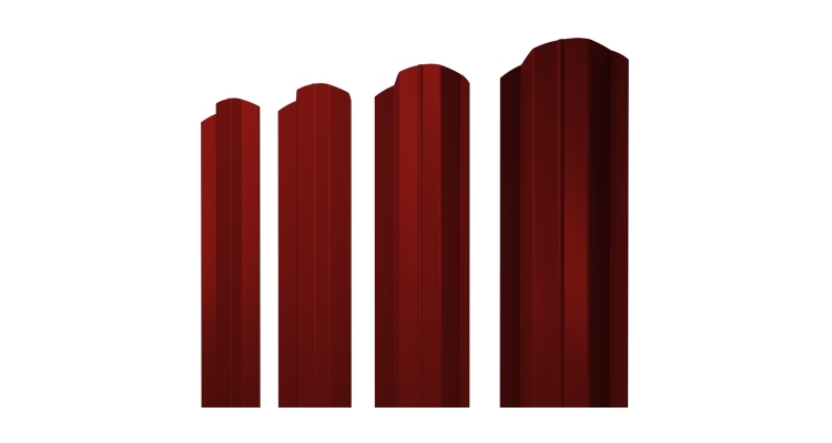 Штакетник М-образный В фигурный 0,5 Satin RAL 3011 коричнево-красный
