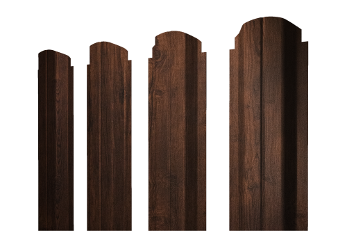 Штакетник П-образный А фигурный 0,45 Print Premium Cherry Wood Dark FTC