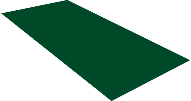 Плоский лист 0.45 Drap ST с пленкой RAL 6005 зеленый мох
