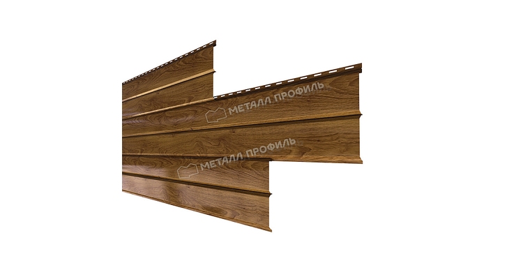 Сайдинг Металл Профиль Lбрус-XL-В-14х335 (ECOSTEEL-01-МореныйДуб-0.5)