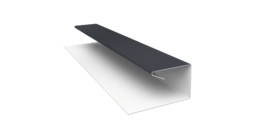 Планка П-образная завершающая сложная (КД) 0,5 Satin Matt RAL 7024 мокрый асфальт (2м)