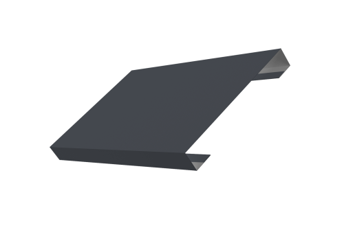 Ламель лицевая 150 забора жалюзи Texas стартовая/финишная для калиток и ворот 0,5 Satin Matt с пленкой RAL 7024 мокрый асфальт