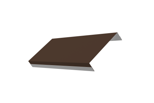 Ламель обратная 125 забора жалюзи Texas стартовая/финишная для калиток и ворот 0,5 Satin с пленкой RAL 8017 шоколад