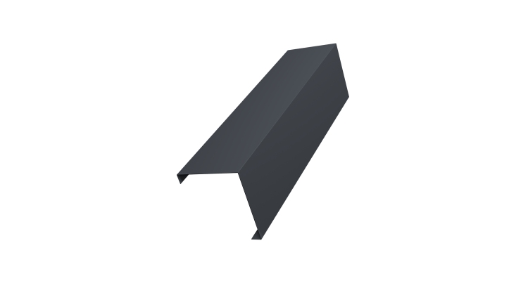 Декоративная накладка на столб универсальная угловая 62х55 для забора жалюзи 0,5 Velur X RAL 7024 мокрый асфальт (3м)