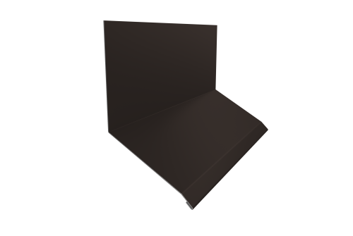 Планка примыкание верхнее к стене фальц 150х130х20 0,5 Satin Matt RR 32 темно-коричневый (2м)