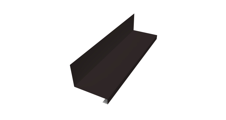 Планка примыкание нижнее к трубе фальц Grand Line 0,5 Satin Matt RAL 9005 черный (2м)