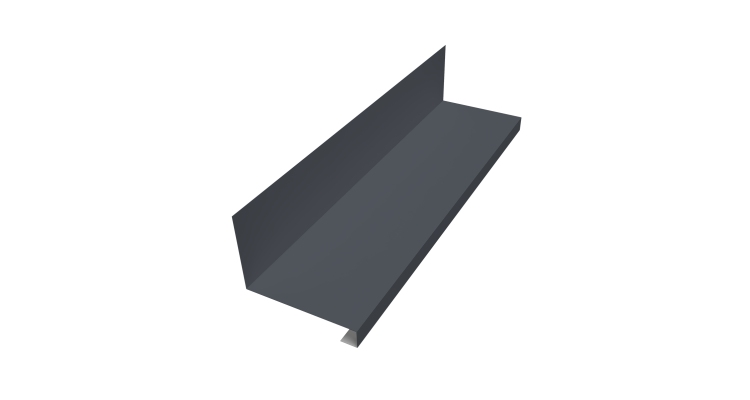 Планка примыкание нижнее к трубе для Кликфальц Pro 0,45 Drap TR RAL 7024 мокрый асфальт (2м)
