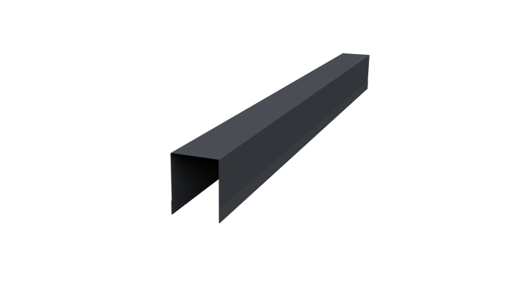 Планка опорная составная внутренняя для забора жалюзи Palermo 0,45 Drap TwinColor RAL 7024 мокрый асфальт (2м)