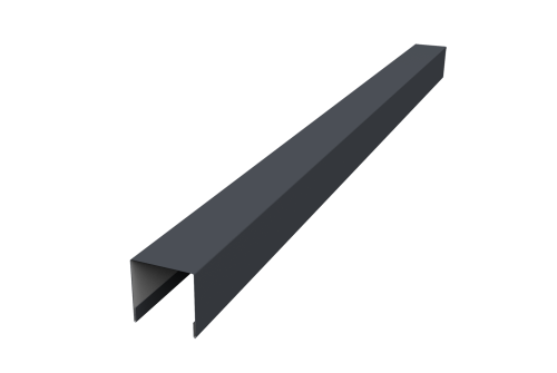 Планка вертикальная лицевая для забора жалюзи Palermo 0,5 PurPro Matt 275 RAL 7024 мокрый асфальт (2,5м)