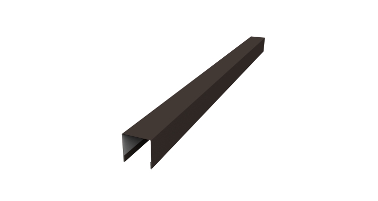 Планка вертикальная лицевая для забора жалюзи Palermo 0,5 PurLite Matt RR 32 темно-коричневый (3м)