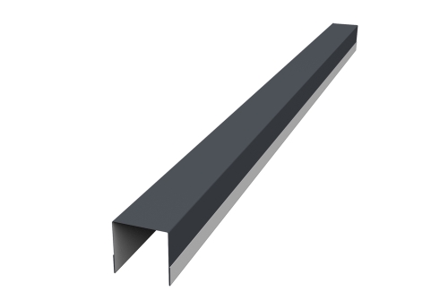 Планка вертикальная обратная для забора жалюзи Palermo 0,5 PurLite Matt RAL 7024 мокрый асфальт (3м)