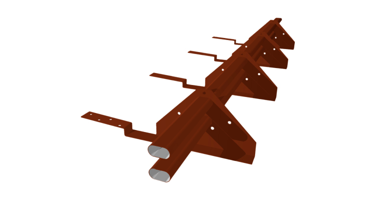 Снегозадержатель трубчатый для композитной черепицы Roman RAL 3009 (3м)