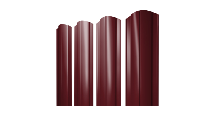Штакетник Круглый фигурный 0,45 PE RAL 3005 красное вино