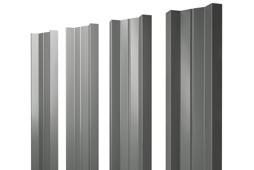 Штакетник М-образный А с прямым резом 0.45 PE RAL 7005 мышино-серый