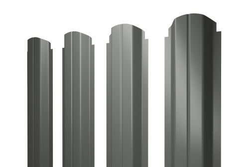 Штакетник П-образный А фигурный 0,45 PE RAL 7005 мышино-серый