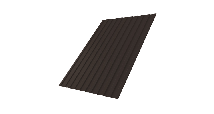 Профнастил С8А GL 0,5 GreenCoat Pural BT RR 32 темно-коричневый (RAL 8019 серо-коричневый)